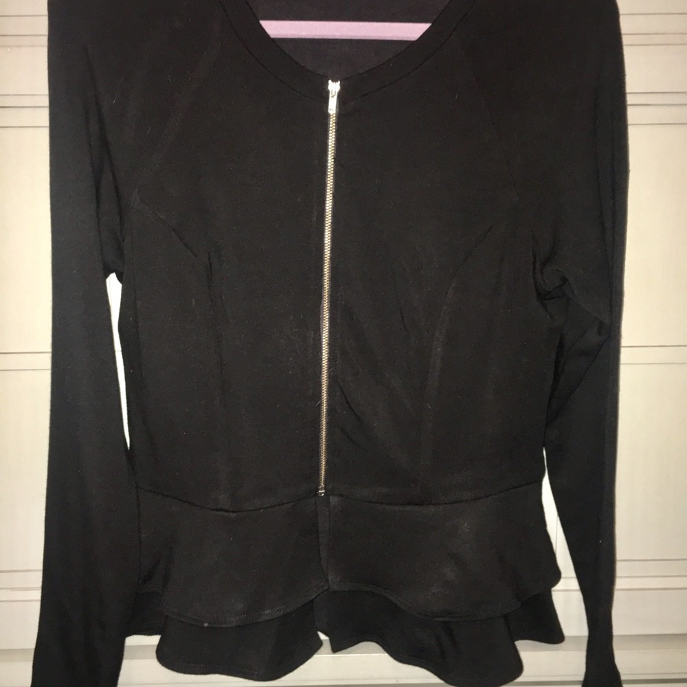 Anthropologie Bordeaux Peplum Tiered Jacket